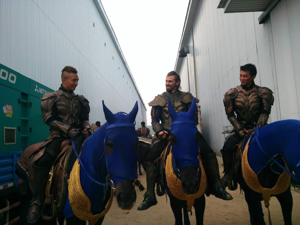 Backstage photo with horses